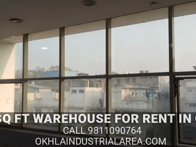 4000 sq ft RCC industrial shed for rent in Okhla Industrial Area.