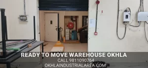 Clean interior of a ready to move warehouse Okhla.
