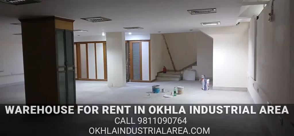 Ground floor commercial godown for rent in Okhla Estate.