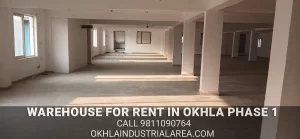 Heavy vehicle loading bay at a warehouse for rent in Okhla Phase 1 Delhi.