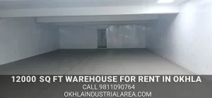Property Masterz listing for 12000 sq ft warehouse rent in Okhla.