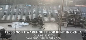 12000 sq ft RCC warehouse for lease in Okhla Delhi with loading bays.