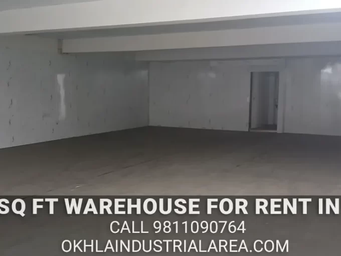 Interior view of ready to move 12000 sq ft warehouse in Okhla.