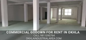 Ready to move commercial godown interior in Okhla Industrial Area.