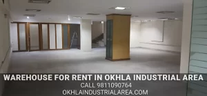 Ready to move warehouse in Okhla Industrial Area interior view.