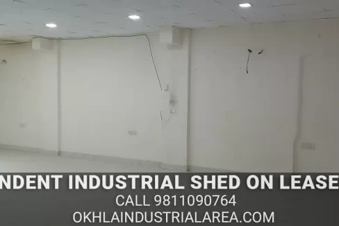 Standalone industrial shed on lease in Okhla Estate.