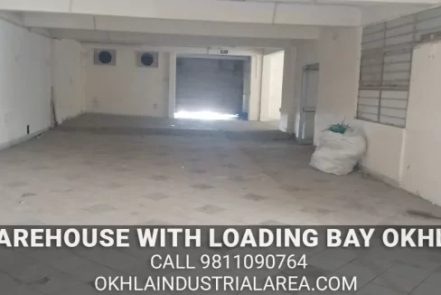 Wide truck access warehouse loading bay Okhla Industrial Area.
