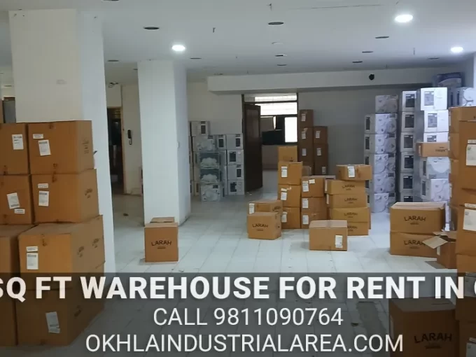 4000 sq ft warehouse in Okhla with loading dock for rent.